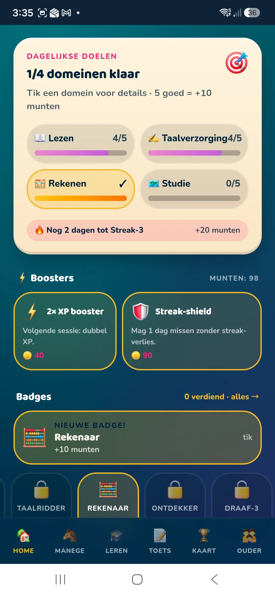 Dagelijkse doelen en boosters