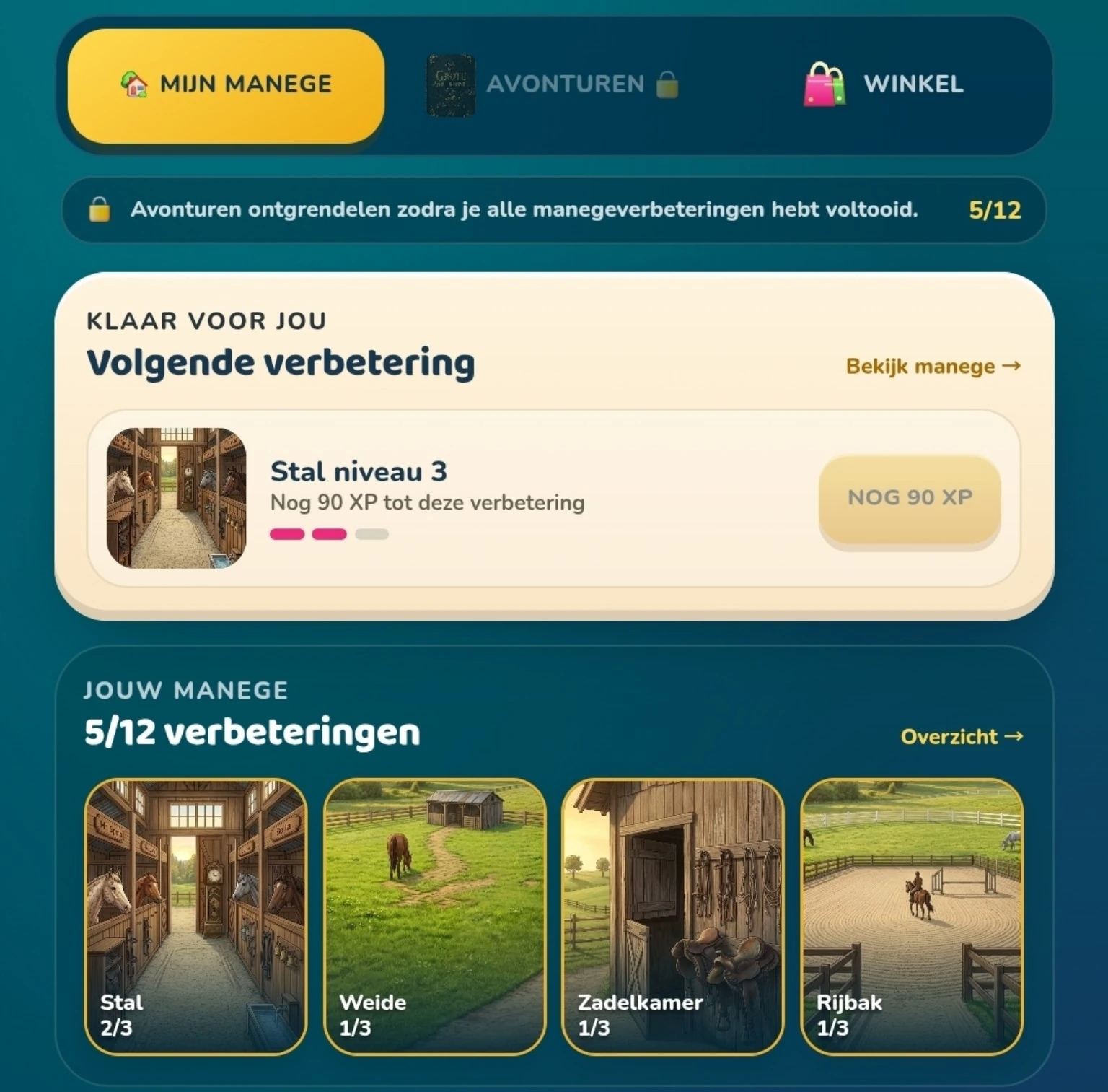 Echte In Galop appweergave van manegeverbeteringen